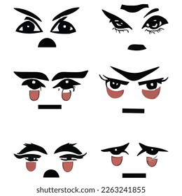 Set of eyes expressions vector file
