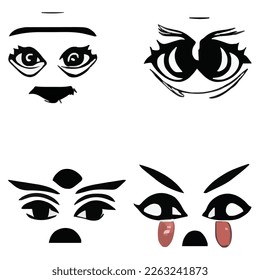 Satz von Augen-Ausdrücken, Vektordatei