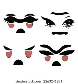 Set of eyes expressions vector file