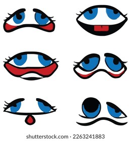Set of eyes expressions vector file