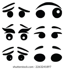 Set of eyes expressions vector file