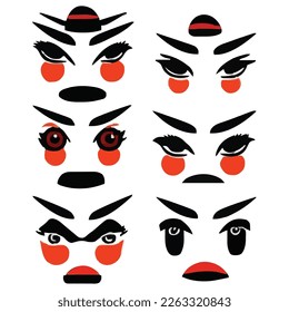 Conjunto de expresiones de ojos archivo vectorial