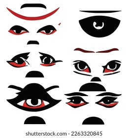 Set of eyes expressions vector file