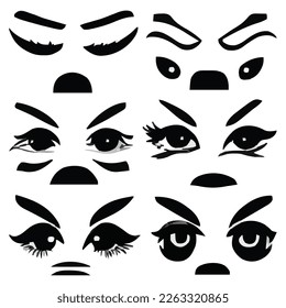 Set of eyes expressions vector file