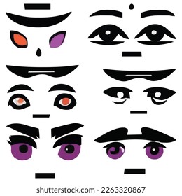 Conjunto de expresiones de ojos archivo vectorial