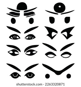 Conjunto de expresiones de ojos archivo vectorial
