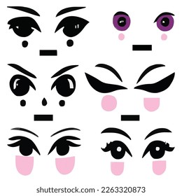 Set of eyes expressions vector file