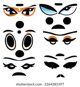 Set of eyes expressions vector file