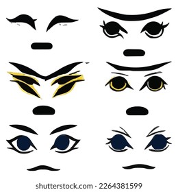 Set of eyes expressions vector file