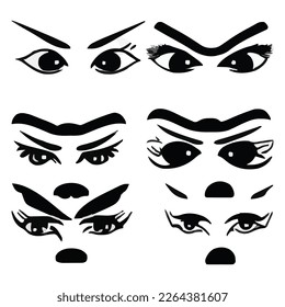 Set of eyes expressions vector file