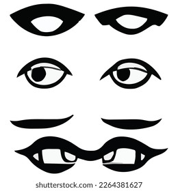 Set of eyes expressions vector file