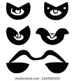 Set of eyes expressions vector file