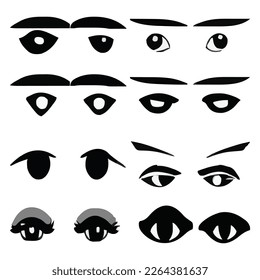 Set of eyes expressions vector file