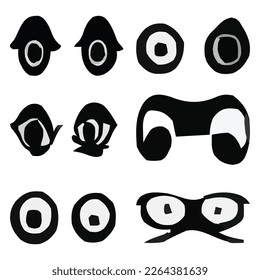 Set of eyes expressions vector file