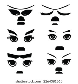Set of eyes expressions vector file