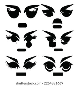 Conjunto de expresiones de ojos archivo vectorial