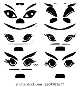 Set of eyes expressions vector file