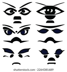 Set of eyes expressions vector file