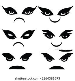 Set of eyes expressions vector file