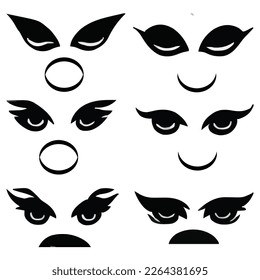 Set of eyes expressions vector file