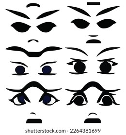Set of eyes expressions vector file
