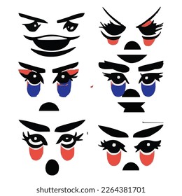 Set of eyes expressions vector file