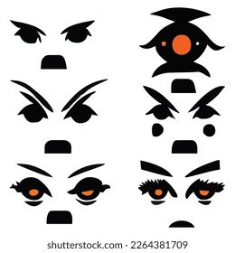 Conjunto de expresiones de ojos archivo vectorial