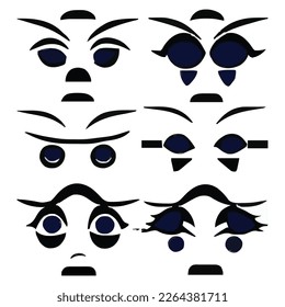 Set of eyes expressions vector file