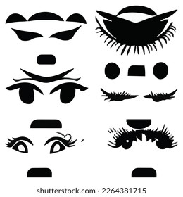 Set of eyes expressions vector file