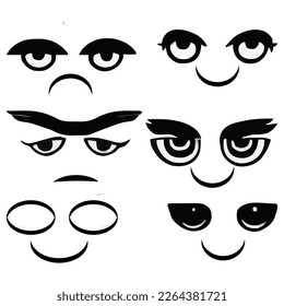 Set of eyes expressions vector file
