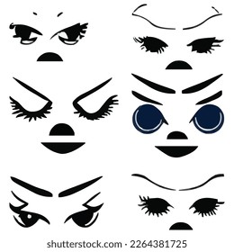 Set of eyes expressions vector file