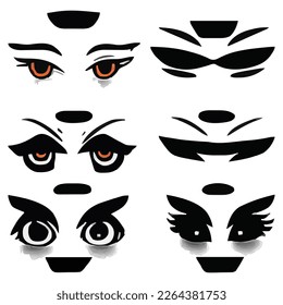 Conjunto de expresiones de ojos archivo vectorial