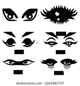 Set of eyes expressions vector file