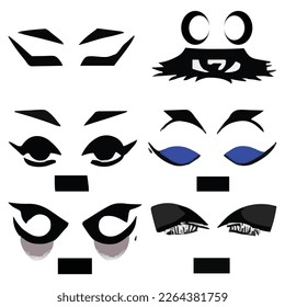 Set of eyes expressions vector file