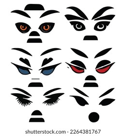 Conjunto de expresiones de ojos archivo vectorial