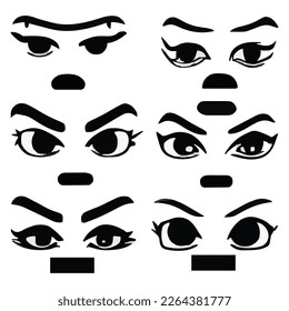 Set of eyes expressions vector file