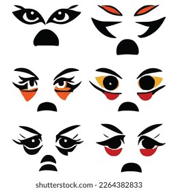 Set of eyes expressions vector file