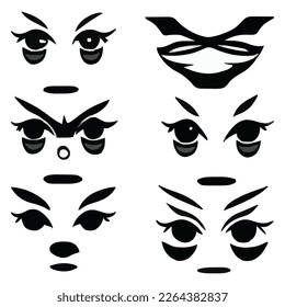 Set of eyes expressions vector file