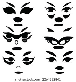 Set of eyes expressions vector file