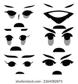 Set of eyes expressions vector file