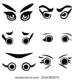 Set of eyes expressions vector file