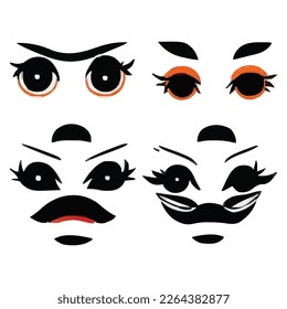 Set of eyes expressions vector file