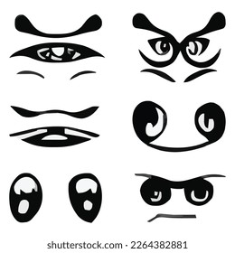 Set of eyes expressions vector file