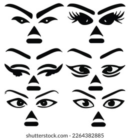 Conjunto de expresiones de ojos archivo vectorial