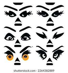 Set of eyes expressions vector file