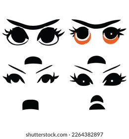 Set of eyes expressions vector file