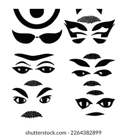 Set of eyes expressions vector file