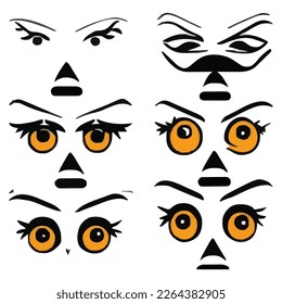 Set of eyes expressions vector file