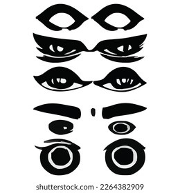 Set of eyes expressions vector file