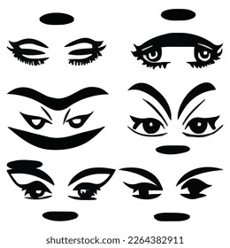 Set of eyes expressions vector file